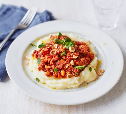 https://www.pontalo.net - Sausage & hazelnut ragu with celeriac mash