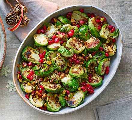 https://www.pontalo.net - Sizzled sprouts with pistachios & pomegranate