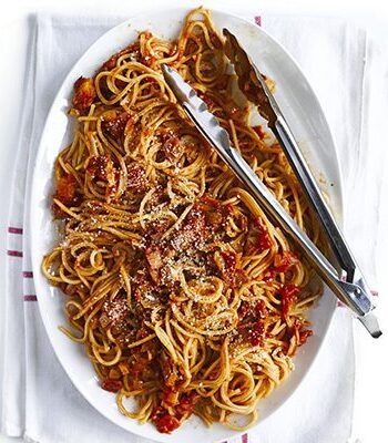 https://www.pontalo.net - Super smoky bacon & tomato spaghetti