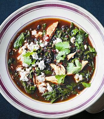 https://www.pontalo.net - Spiced black bean & chicken soup with kale