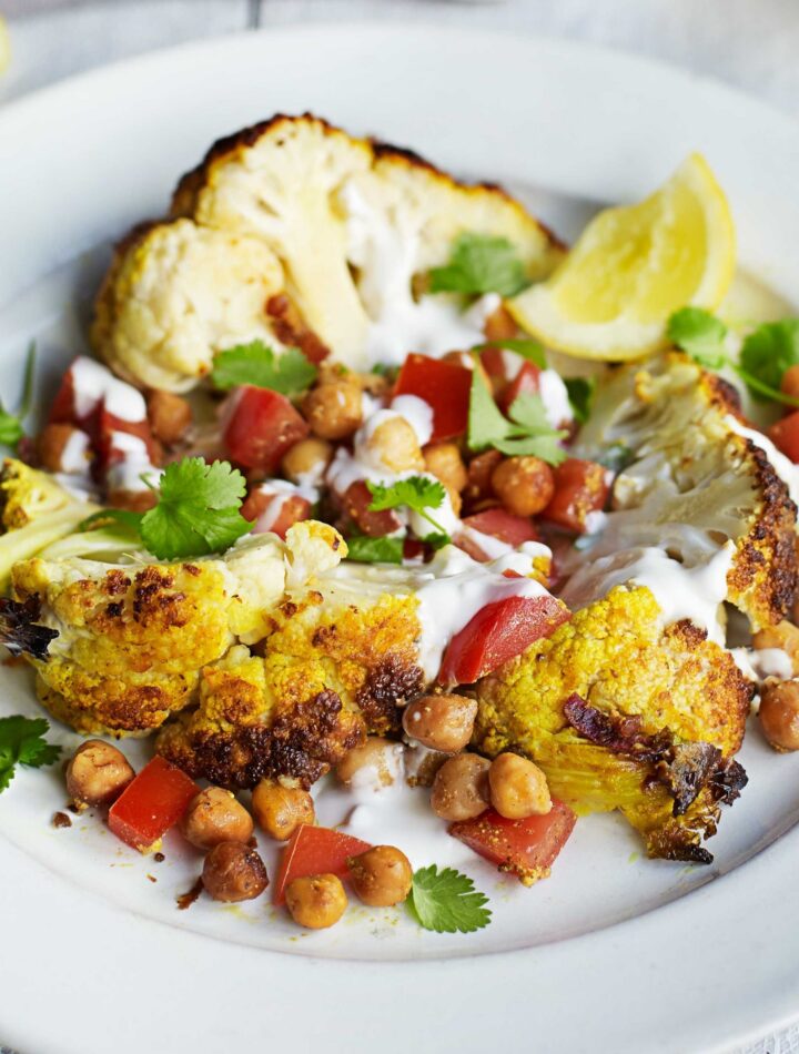 https://www.pontalo.net - Spiced whole cauliflower & warm chickpea salad