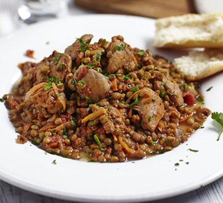 https://www.pontalo.net - Spicy harissa chicken with lentils