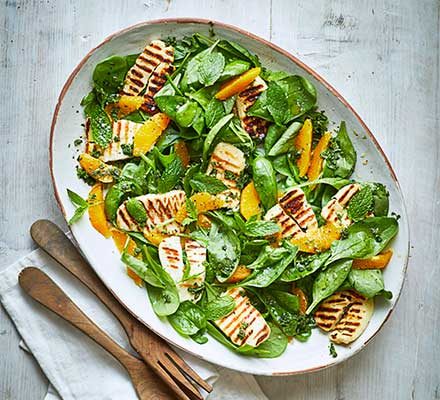 https://www.pontalo.net - Spinach & halloumi salad