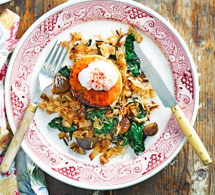 https://www.pontalo.net - Squash steaks with chestnut & cavolo nero pilaf