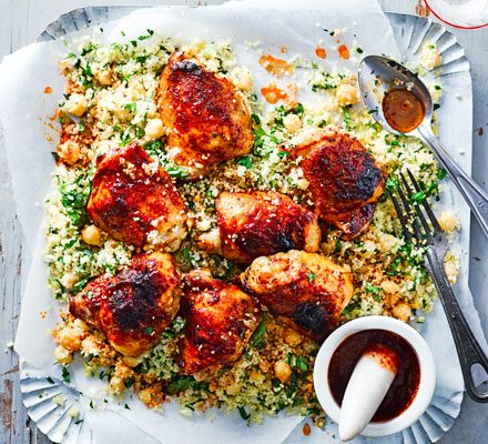 https://www.pontalo.net - Harissa sticky chicken with couscous