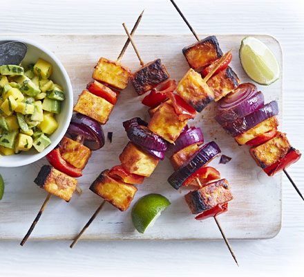 https://www.pontalo.net - Tandoori paneer skewers with mango salsa