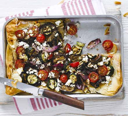 https://www.pontalo.net - Griddled vegetable & feta tart