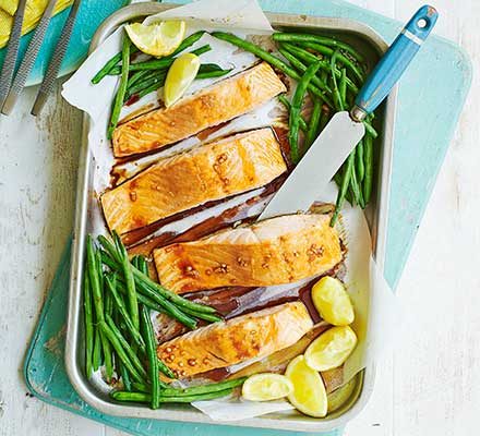 https://www.pontalo.net - Teriyaki salmon & green beans