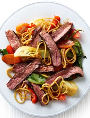 https://www.pontalo.net - Teriyaki steak with pak choi & noodles