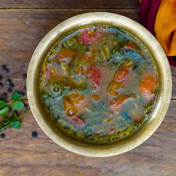 https://www.pontalo.net - Milagu Rasam Recipe - Miriyala Charu | Pepper Rasam With Fresh Ground Rasam Powder