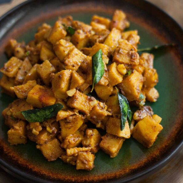 https://www.pontalo.net - Andhra Style Kandagadda Vepudu Recipe - Yam Stir Fry Recipe