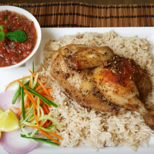 https://www.pontalo.net - Arabian Chicken Mandi Recipe -Yemeni Style Rice & Chicken