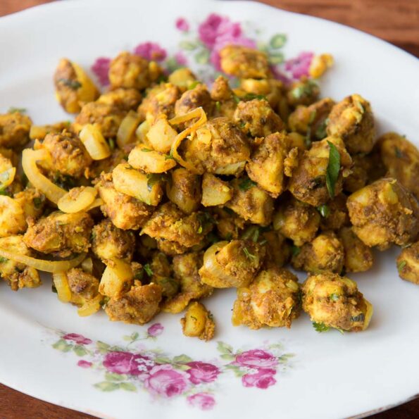 https://www.pontalo.net - Arbi Ajwain Ki Sabzi Recipe (Roasted Colocasia Stir Fry With Ajwain)