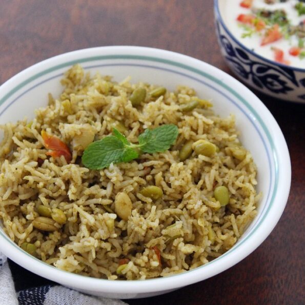 https://www.pontalo.net - Karnataka Style Avarekalu Pulao Recipe - Avarekalu Pulao