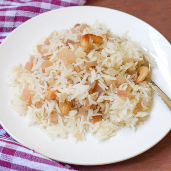 https://www.pontalo.net - Thor Chal Recipe - Banana Stem Pulao Recipe