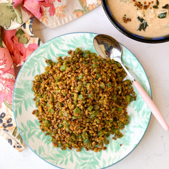 https://www.pontalo.net - Beans Matki Bhaji Recipe - Green Beans Moth Beans Sabzi