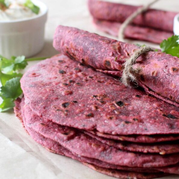 https://www.pontalo.net - Beet and Avocado Chapati Recipe