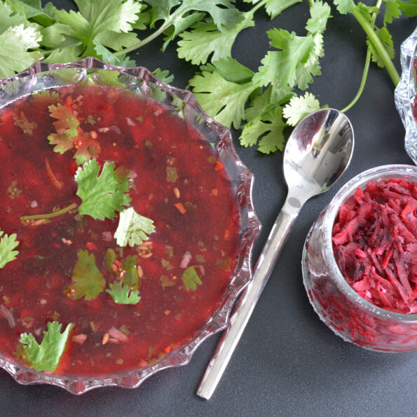 https://www.pontalo.net - लहसुनि चकुंदर रसम रेसिपी - Beetroot Garlic Lemon Rasam (Recipe In Hindi)