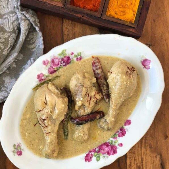 https://www.pontalo.net - Bengali Style Chicken Rezala Recipe - Chicken Korma Recipe