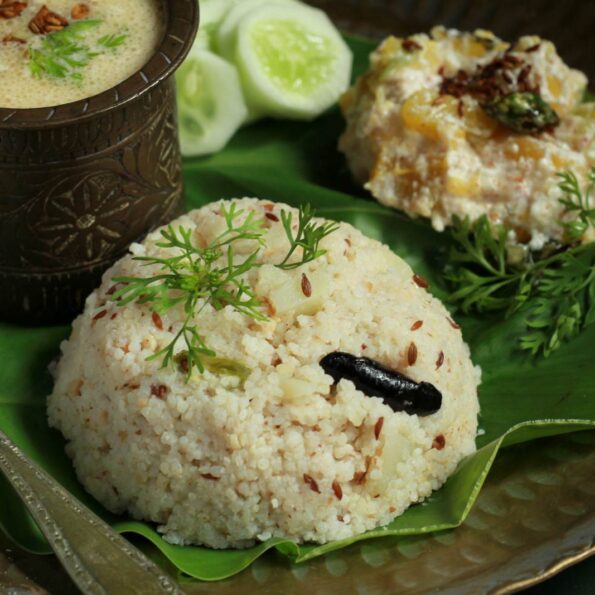 https://www.pontalo.net - Bhagar Recipe - Maharashtrian Style Spicy Barnyard Millet Pulao