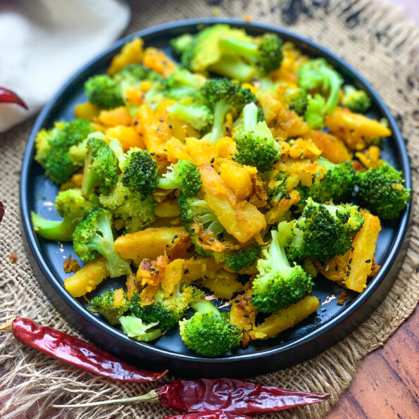 https://www.pontalo.net - Sweet Potato And Broccoli Sabzi Recipe