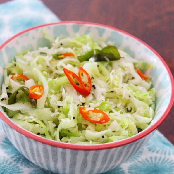 https://www.pontalo.net - Cabbage Foogath Recipe - Goan Style Cabbage Stir Fry