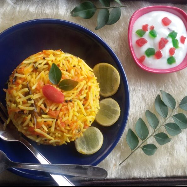 https://www.pontalo.net - Carrot Lemon Rice Recipe