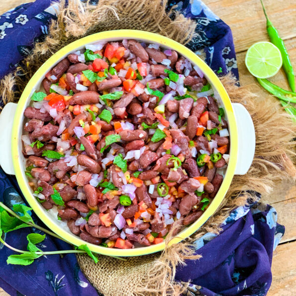 https://www.pontalo.net - Chatpata Rajma Salad Recipe - Kidney Beans Salad Recipe