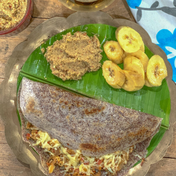 https://www.pontalo.net - Cheesy Mushroom Masala Dosa Recipe