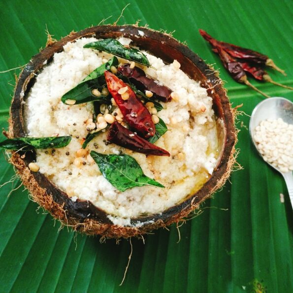 https://www.pontalo.net - South Indian Coconut Chutney Recipe With Coconut Water