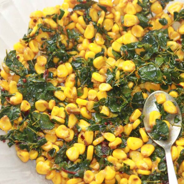 https://www.pontalo.net - Corn And Drumstick Leaves Salad Recipe