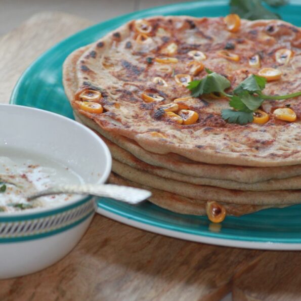 https://www.pontalo.net - Corn Stuffed Paratha Recipe