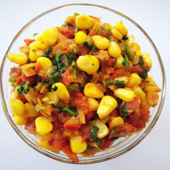 https://www.pontalo.net - मक्के और टमाटर का भरता रेसिपी - Tangy Corn Tamatar Bharta (Recipe In Hindi)