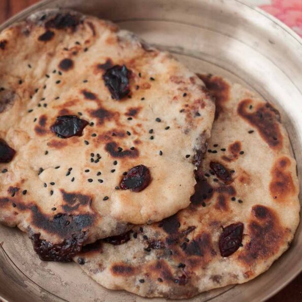 https://www.pontalo.net - Cranberry Whole Wheat Naan Recipe