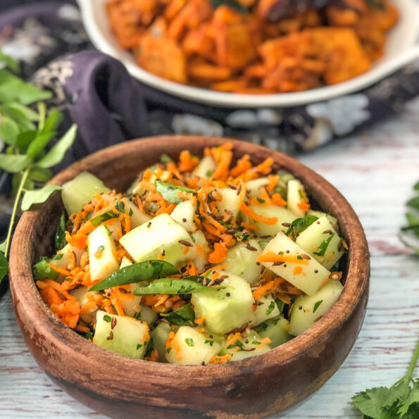 https://www.pontalo.net - Vellarikka Kosumalli Recipe- South Indian Style Cucumber Salad