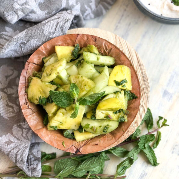 https://www.pontalo.net - Cucumber Pineapple Raw Mango Salad Recipe