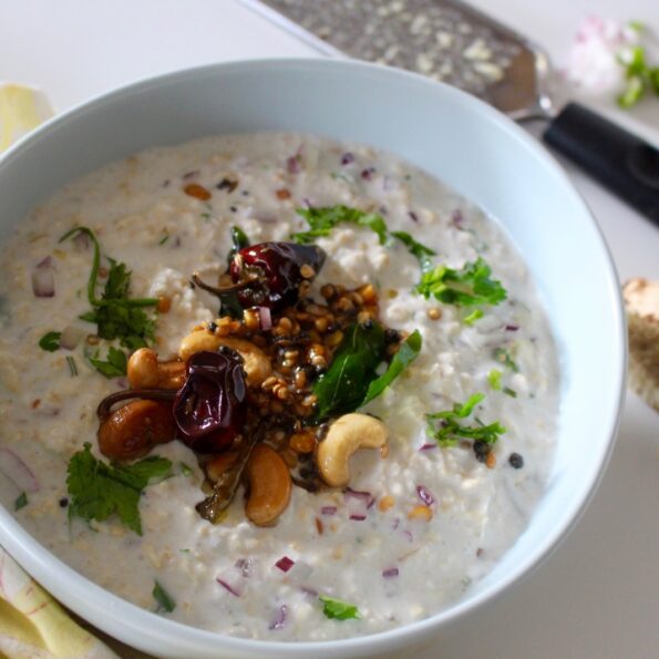 https://www.pontalo.net - दही ओट्स रेसिपी  - Curd Rice Style Overnight Oats Recipe