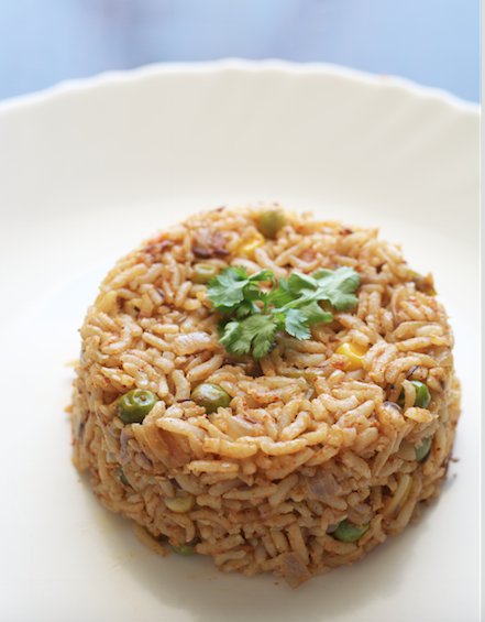 https://www.pontalo.net - Dhaba Style Tawa Pulao Recipe - Masala Brown Rice Tawa Pulao