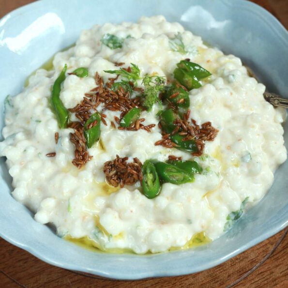 https://www.pontalo.net - Dahi Sabudana Recipe (Savory Tapioca Pearls Seasoned with Yogurt)