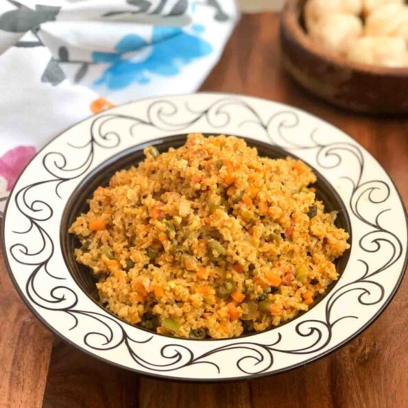 https://www.pontalo.net - Spicy Dalia Pulao Recipe - Broken Wheat Pulao