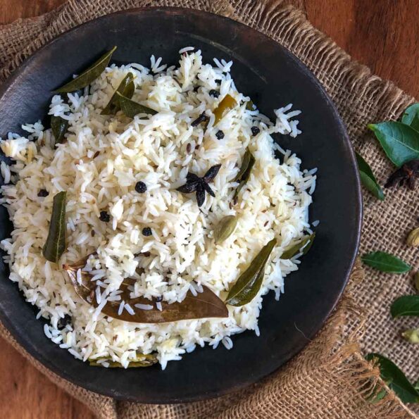 https://www.pontalo.net - Dhaba Style Spicy Ghee Rice Recipe Made From Whole Spices