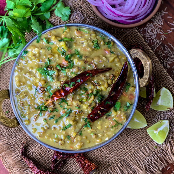 https://www.pontalo.net - Dhaba Style Green Moong Dal Tadka Recipe