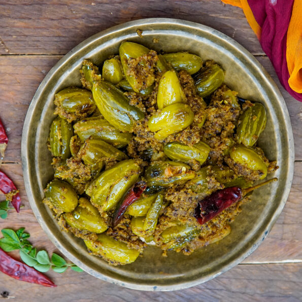 https://www.pontalo.net - Gutti Dondakaya Vepudu Recipe - Stuffed Ivy Gourds | Stuffed Tendli | Kovakkai