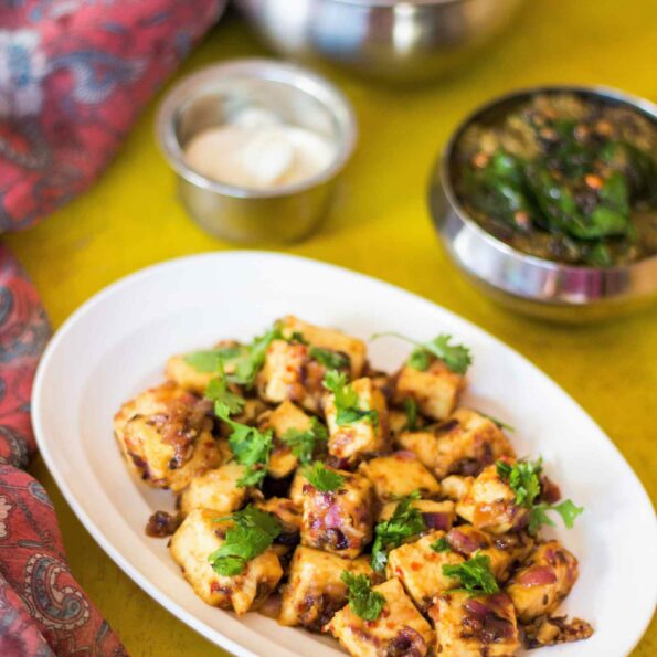 https://www.pontalo.net - Lahsuni Paneer Recipe - Paneer Flavoured With Garlic