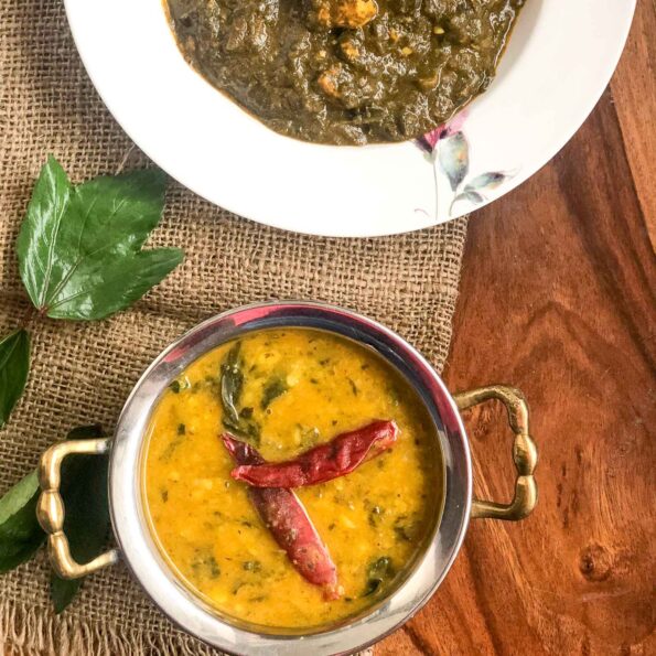 https://www.pontalo.net - Gongura Pappu Recipe - Gongura/ Sorrel Leaves Dal