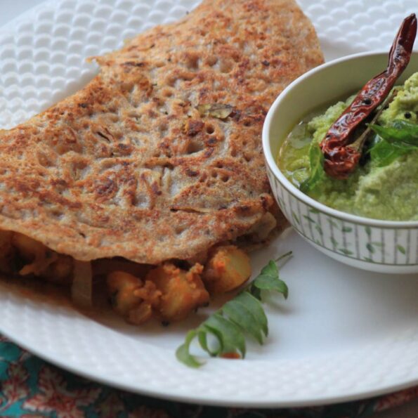 https://www.pontalo.net - Kollu Masala Dosa Recipe - High Protein Horse Gram Dosa