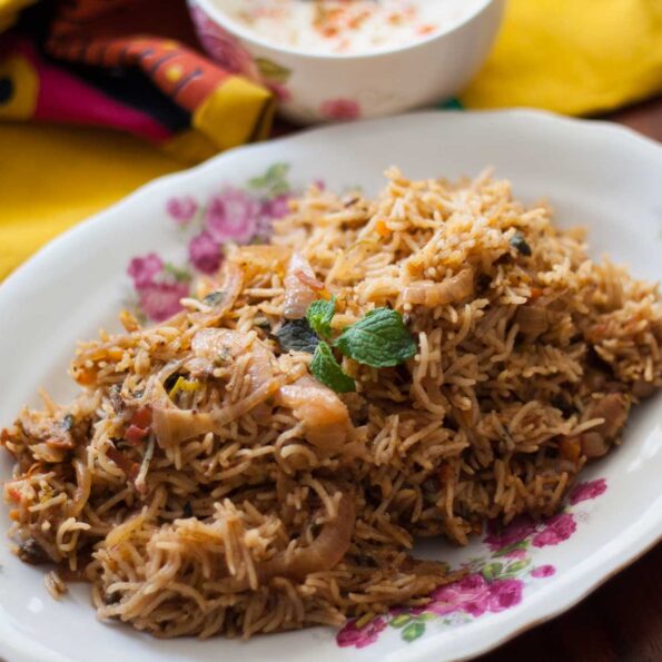 https://www.pontalo.net - Hyderabad Style Kuska Recipe (Biryani Rice Recipe)