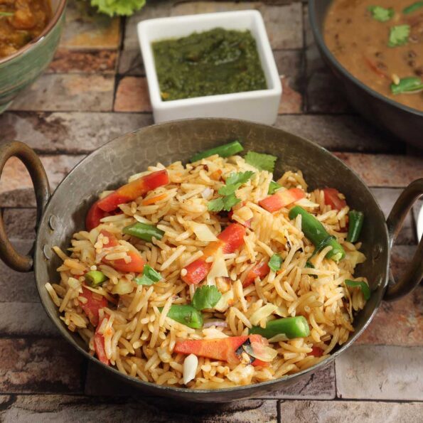 https://www.pontalo.net - Kadai Beans And Carrot Pulao Recipe