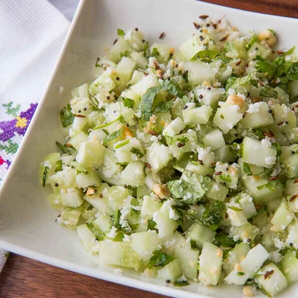 https://www.pontalo.net - Kakdi Chi Koshimbir Recipe - Maharashtrian Style Cucumber Salad