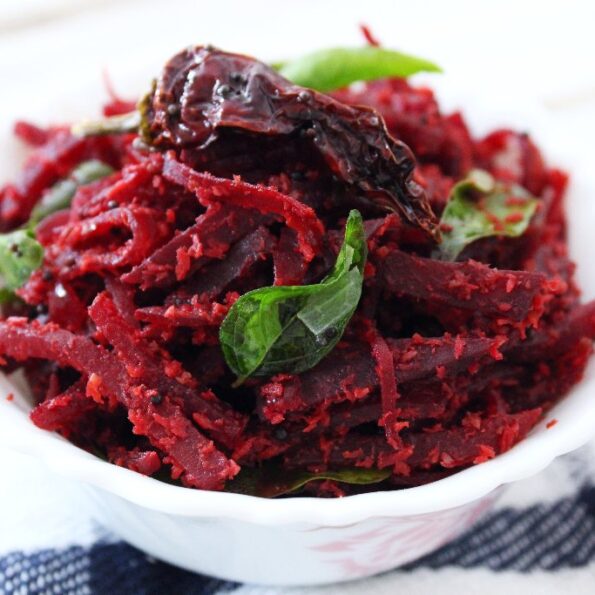 https://www.pontalo.net - Karnataka Style Beetroot Palya Recipe